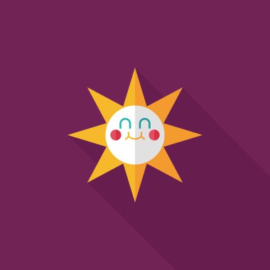 uzun gölge güneş düz simgesi