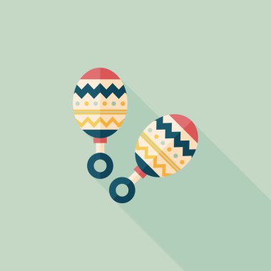 Bebek çıngırağı uzun gölge, eps 10 düz simgesiyle