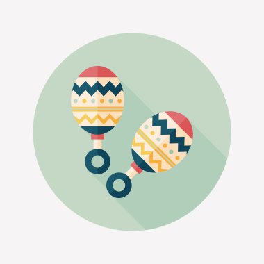 Bebek çıngırağı uzun gölge, eps 10 düz simgesiyle