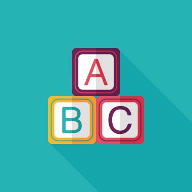 Uzun Gölge, eps 10 ile ABC blokları düz simgesi