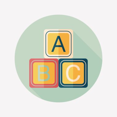 Uzun Gölge, eps 10 ile ABC blokları düz simgesi