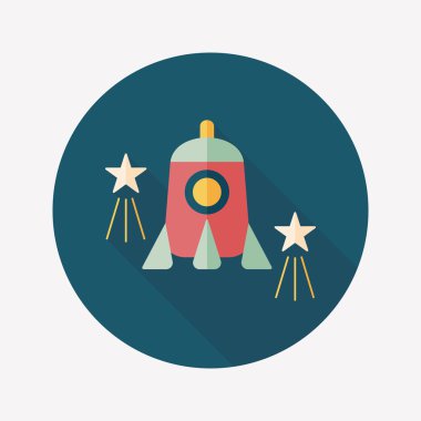 Uzun Gölge, eps10 roket düz simgesi