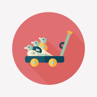 Uzun Gölge, eps10 ile düz simge oyuncak ördek sepeti