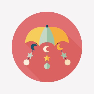 oyuncak uzun gölge, eps 10 düz simgesiyle asılı Bebek karyolası/beşik