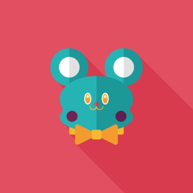 oyuncak ayı uzun gölge düz simgesi