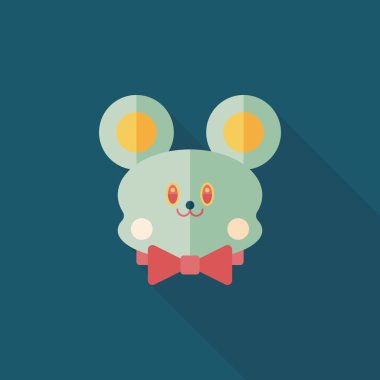 oyuncak ayı uzun gölge düz simgesi