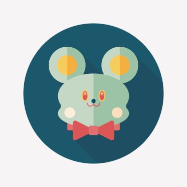 oyuncak ayı uzun gölge düz simgesi