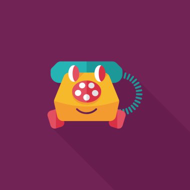 oyuncak telefon düz simgesi ile uzun gölge, eps10