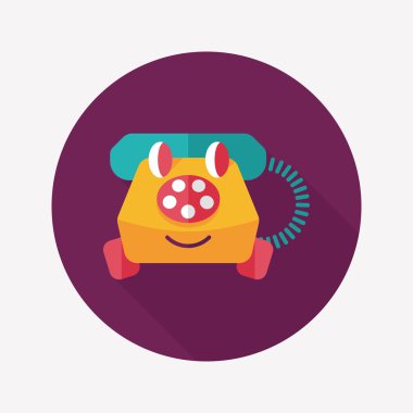 oyuncak telefon düz simgesi ile uzun gölge, eps10