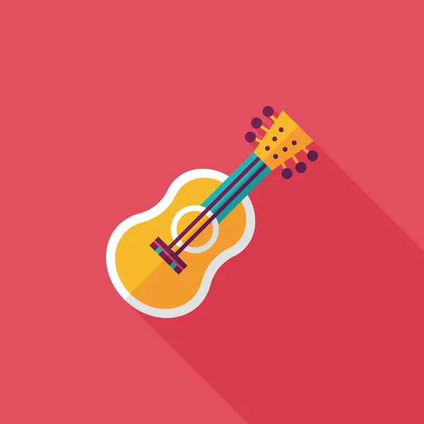 Guitar flat icon with long shadow — Stock Vector