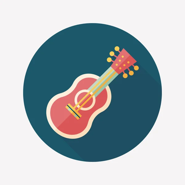 Guitar flat icon with long shadow — Stock Vector