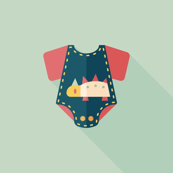 Icône plate bébé onesie avec ombre longue, EPS 10 — Image vectorielle