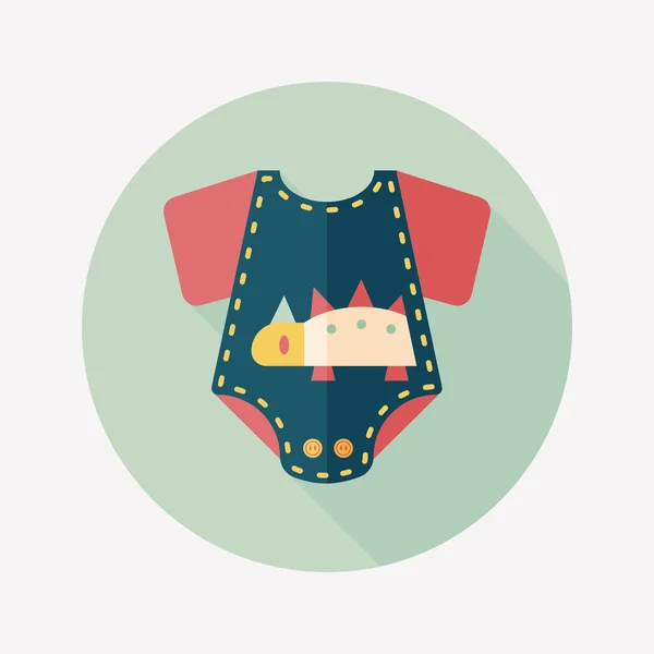 Eps 10 長い影と赤ん坊の onesie フラット アイコン — ストックベクタ