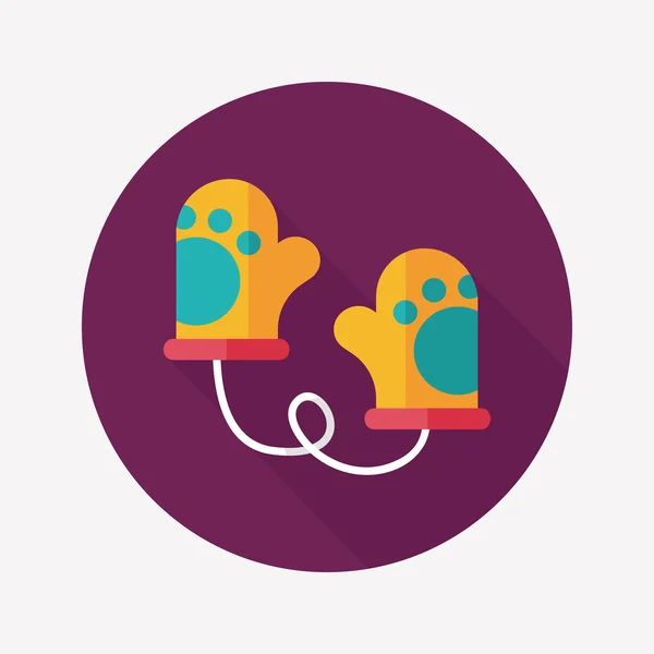 Baby Gloves flat icon with long shadow, eps10 — стоковый вектор