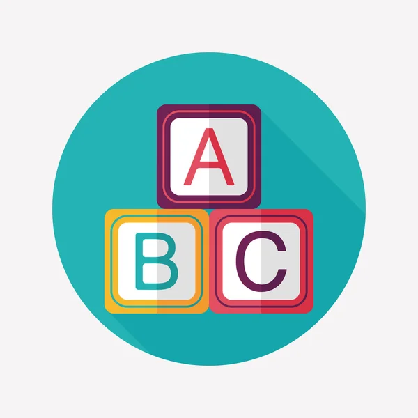 ABC blocks flat icon with long shadow, EPS 10 — стоковый вектор