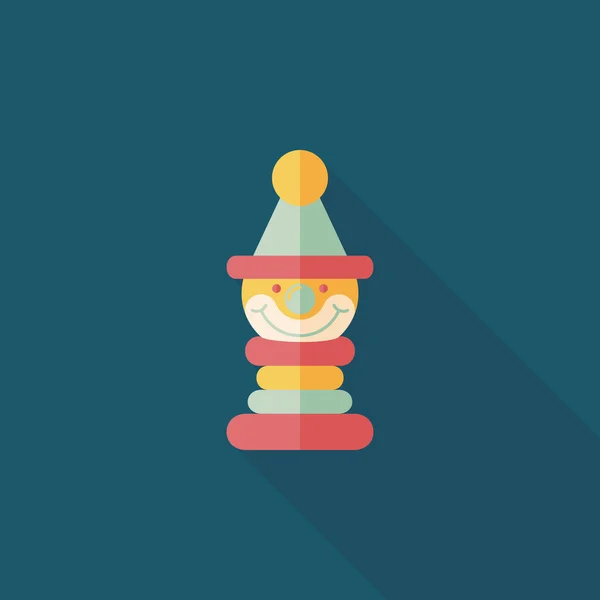 Pyramid toy flat icon with long shadow, eps10 — стоковый вектор