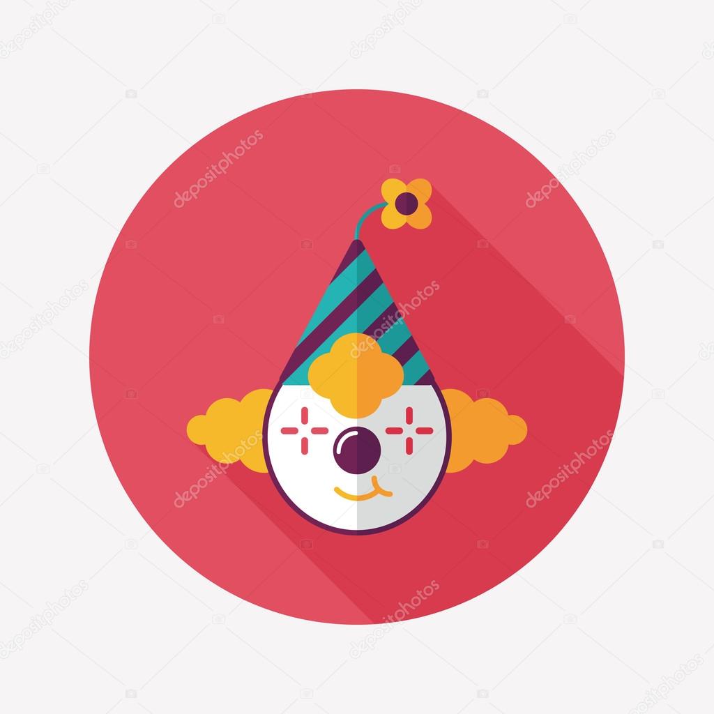 Clown flat icon with long shadow,eps10