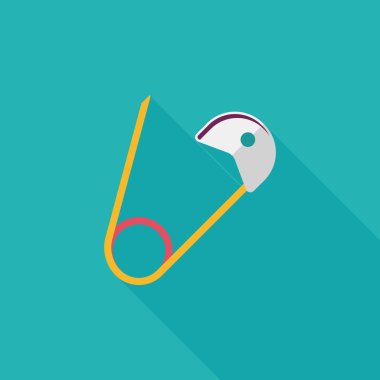 çengelli iğne ile uzun gölge, eps 10 düz simgesi