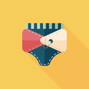 Bebek bezi düz uzun gölge, eps 10 simgesiyle