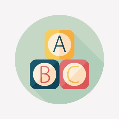 Uzun Gölge, eps 10 ile ABC blokları düz simgesi