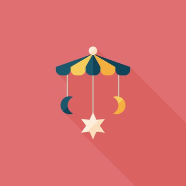 oyuncak uzun gölge, eps 10 düz simgesiyle asılı Bebek karyolası/beşik