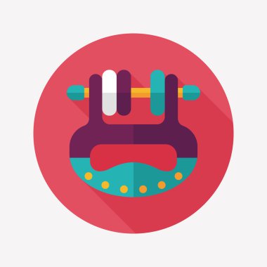 Bebek oyuncak düz simgesi ile uzun gölge, eps10