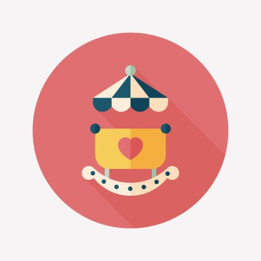 Bebek beşik yatak düz simgesiyle uzun gölge, eps10