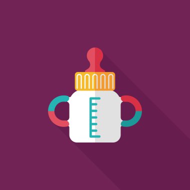 bebek şişe uzun gölge, eps 10 düz simgesiyle