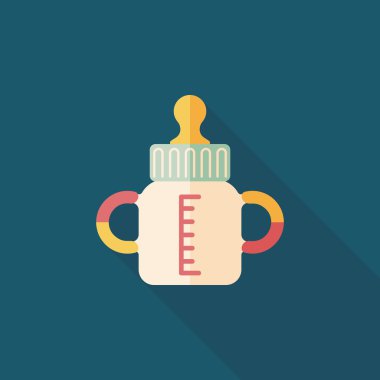 bebek şişe uzun gölge, eps 10 düz simgesiyle