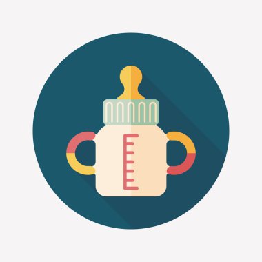 bebek şişe uzun gölge, eps 10 düz simgesiyle