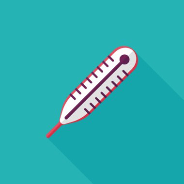 termometre ile uzun gölge düz simgesi