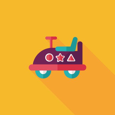 oyuncak araba uzun gölge düz simgesiyle