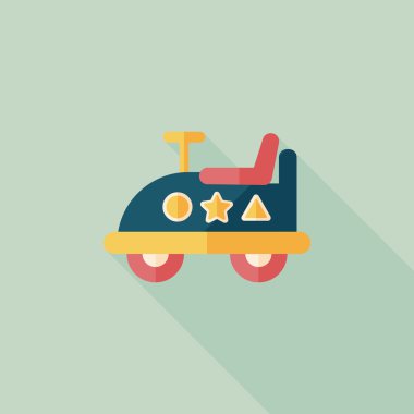 oyuncak araba uzun gölge düz simgesiyle