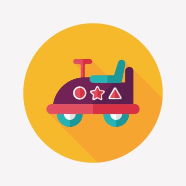 oyuncak araba uzun gölge düz simgesiyle