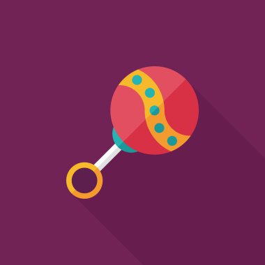 Bebek çıngırağı uzun gölge, eps 10 düz simgesiyle