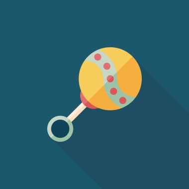 Bebek çıngırağı uzun gölge, eps 10 düz simgesiyle