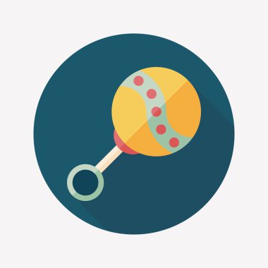 Bebek çıngırağı uzun gölge, eps 10 düz simgesiyle