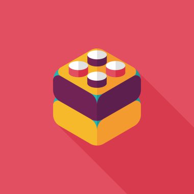 Uzun Gölge, eps10 ile tuğla oyuncak düz simgesi