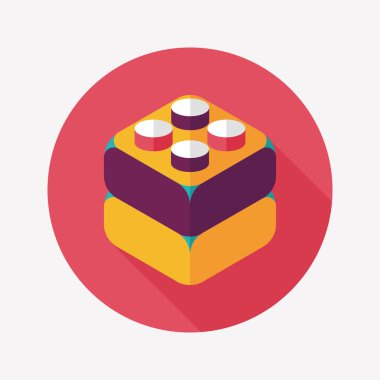 Uzun Gölge, eps10 ile tuğla oyuncak düz simgesi