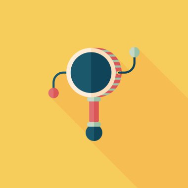 Bebek çıngırağı düz simgesi ile uzun gölge, eps10