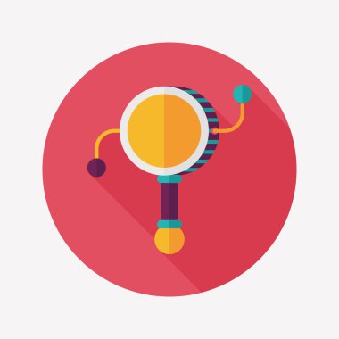 Bebek çıngırağı düz simgesi ile uzun gölge, eps10