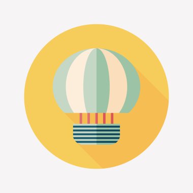 sıcak hava balonu uzun gölge düz simgesiyle