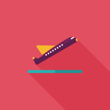 uzun gölge ile uçak düz simgesi