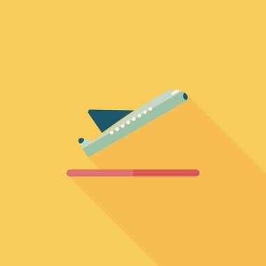 uzun gölge ile uçak düz simgesi