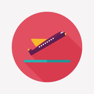 uzun gölge ile uçak düz simgesi