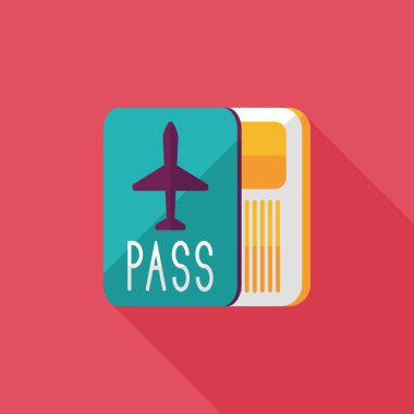 Passport simgesini, uzun gölge ile düz simgesi