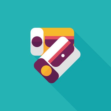 kalem kalemtıraş düz simgesi ile uzun gölge, eps10