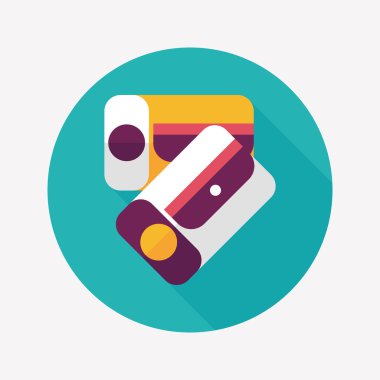 kalem kalemtıraş düz simgesi ile uzun gölge, eps10