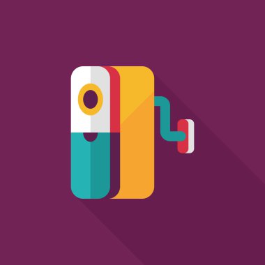 kalem kalemtıraş düz simgesi ile uzun gölge, eps10