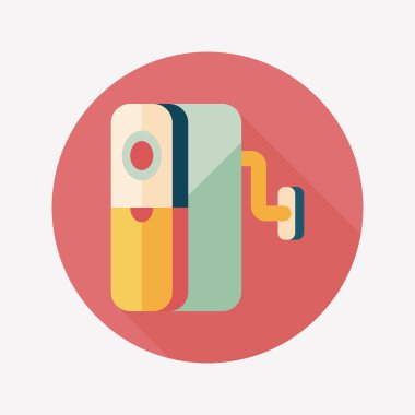 kalem kalemtıraş düz simgesi ile uzun gölge, eps10